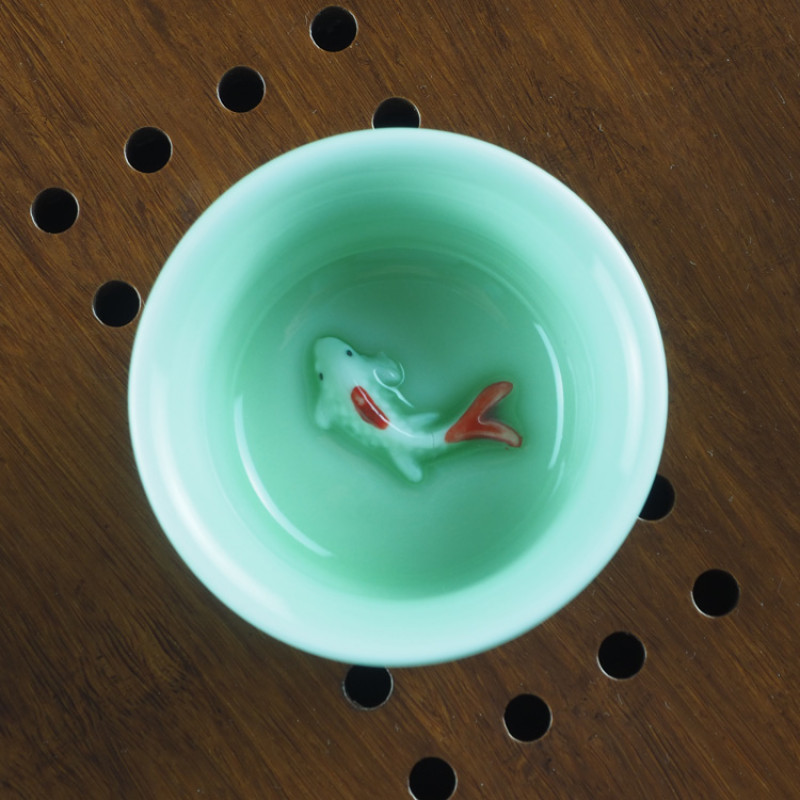 Пиала с рыбкой светло-зеленая, объем - 50 мл | "Чайнотека"